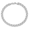14k White Gold 4.5mm Hollow Diamond-cut Double Link 7 inch Charm Bracelet