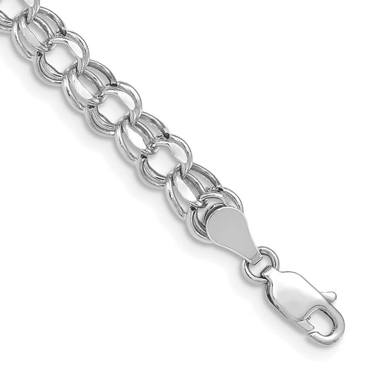 Gold Diamond-cut Double Link Charm Braclets