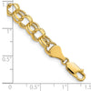 14k 7mm Hollow Diamond-cut Double Link 8 inch Charm Bracelet