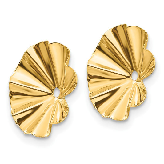 14k Polished Fancy Fluted Earring Jackets