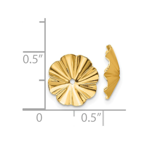 14k Polished Fancy Fluted Earring Jackets
