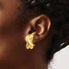 14k 15x22mm Polished X Omega Back Post Earrings
