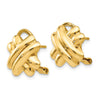 14k 13mm Polished X Omega Back Post Earrings
