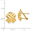 14k 13mm Polished X Omega Back Post Earrings
