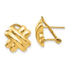 14k 13mm Polished X Omega Back Post Earrings