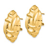 14k 27mm Polished Woven Omega Back Post Earrings