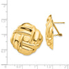 14k 27mm Polished Woven Omega Back Post Earrings