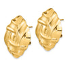 14k 27mm Polished and Satin Woven Omega Back Post Earrings