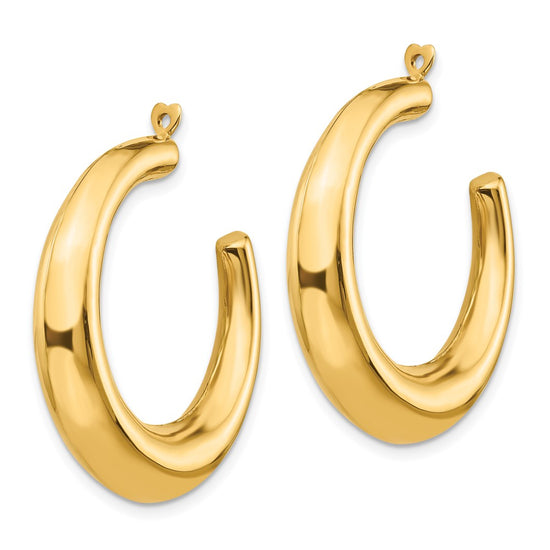 14k Polished Hollow Tapered Hoop Earring Jackets