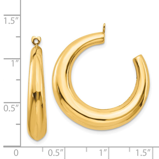 14k Polished Hollow Tapered Hoop Earring Jackets