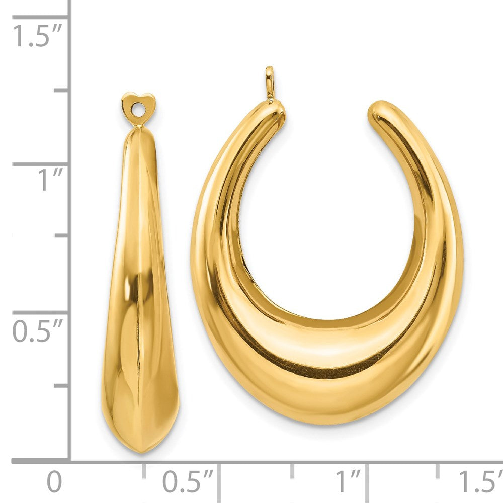 14k Polished Hollow Tapered Hoop Earring Jackets
