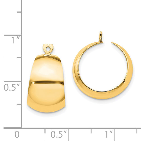 14k Polished Tapered Hoop Earring Jackets