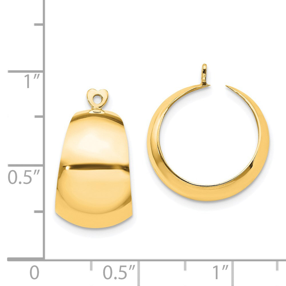 14k Polished Tapered Hoop Earring Jackets