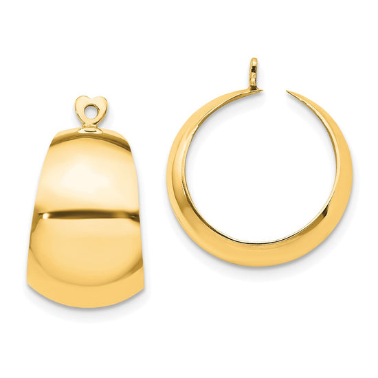 14k Polished Tapered Hoop Earring Jackets