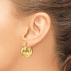 14k 10.5x23mm Polished Tapered Hoop Earrings