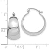 14k White Gold 10.5x23mm Polished Tapered Hoop Earrings