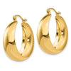 14k 10.5x28mm Polished Tapered Hoop Earrings