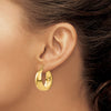 14k 10.5x28mm Polished Tapered Hoop Earrings