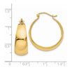 14k 10.5x28mm Polished Tapered Hoop Earrings