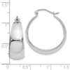 14k White Gold 10.5x28mm Polished Tapered Hoop Earrings
