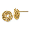 14k 13mm Polished Love Knot Post Earrings