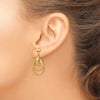 14k Polished and Textured Intertwined Circles Dangle Post Earrings