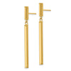 14k Polished Square Bar Dangle Post Earrings