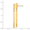 14k Polished Square Bar Dangle Post Earrings