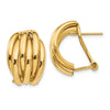14k Polished Fancy Omega Back Post Earrings