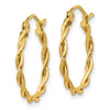 Gold Twisted Tube Hoop Earrings