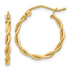 Gold Twisted Tube Hoop Earrings