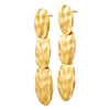 14k Polished Hammered Graduated 3-Circle Dangle Post Earrings