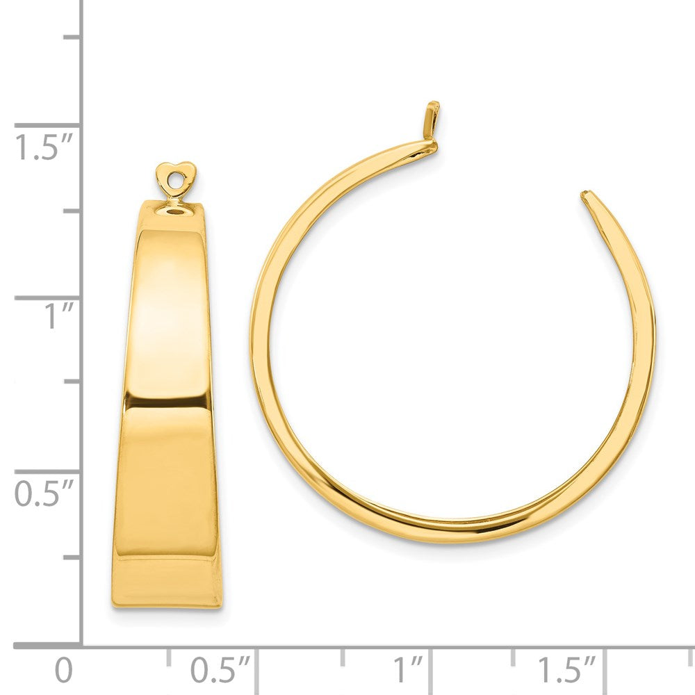 14k Polished Tapered Hoop Earring Jackets