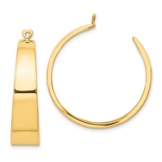 14k Polished Tapered Hoop Earring Jackets