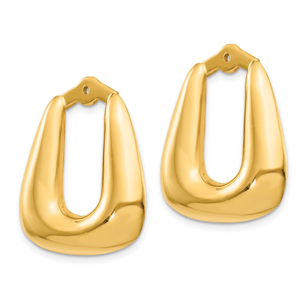 14k Polished Square Hoop Earring Jackets