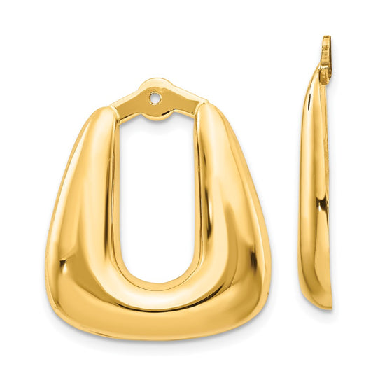 14k Polished Square Hoop Earring Jackets