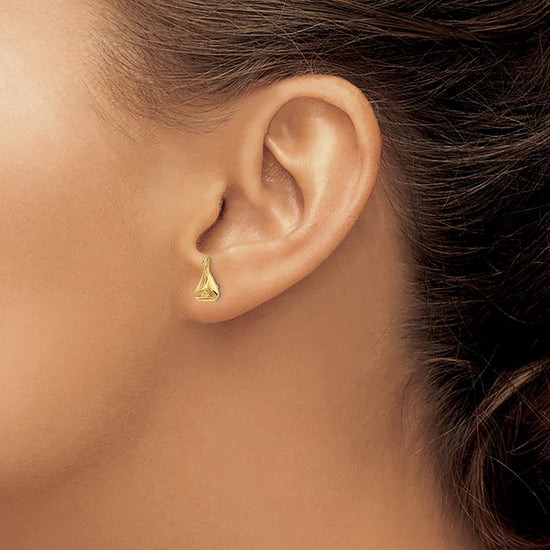 Gold Sail Boat Post Earrings
