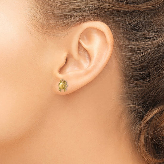 14k Polished Crab Post Earrings