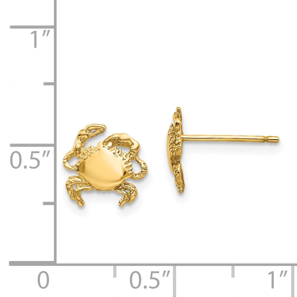 Gold Crab Post Earrings