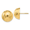 Gold Hammered Button Post Earrings