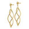 14k Curved Tube Swirl Dangle Post Earrings