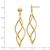 14k Curved Tube Swirl Dangle Post Earrings