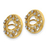 14k 1/10 carat Diamond Fancy Circle Earring Jackets
