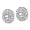 14k White Gold 1/4 carat Diamond Fancy Circle Earring Jackets
