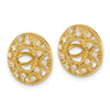 14k 1/4 carat Diamond Fancy Circle Earring Jackets