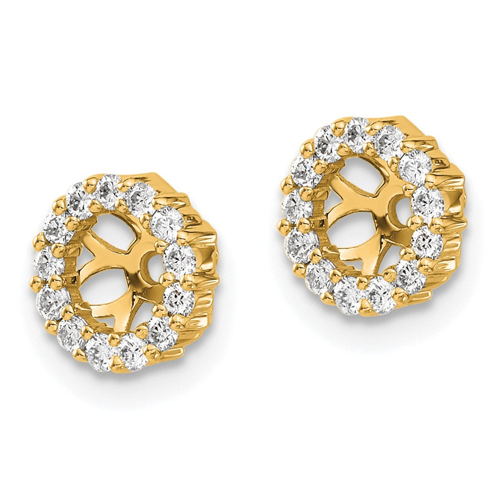 14k Diamond Circle Earring Jacket Mountings Only - NO Diamonds