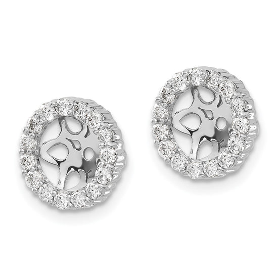 14k White Gold 1/2 carat Diamond Circle Earring Jackets