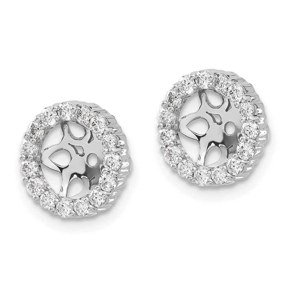 14k White Gold 1/2 carat Diamond Circle Earring Jackets