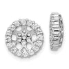 14k White Gold 3/4 carat Lab Grown Diamond VS/SI+ G+ for 7.5 mm Earring Jacket