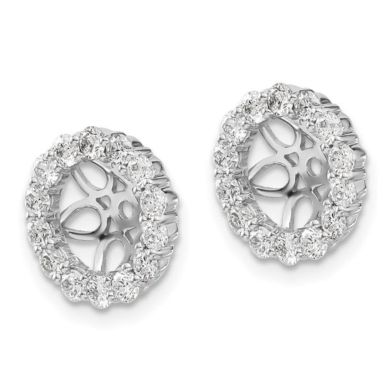 14k White Gold 1 carat Diamond Circle Earring Jackets
